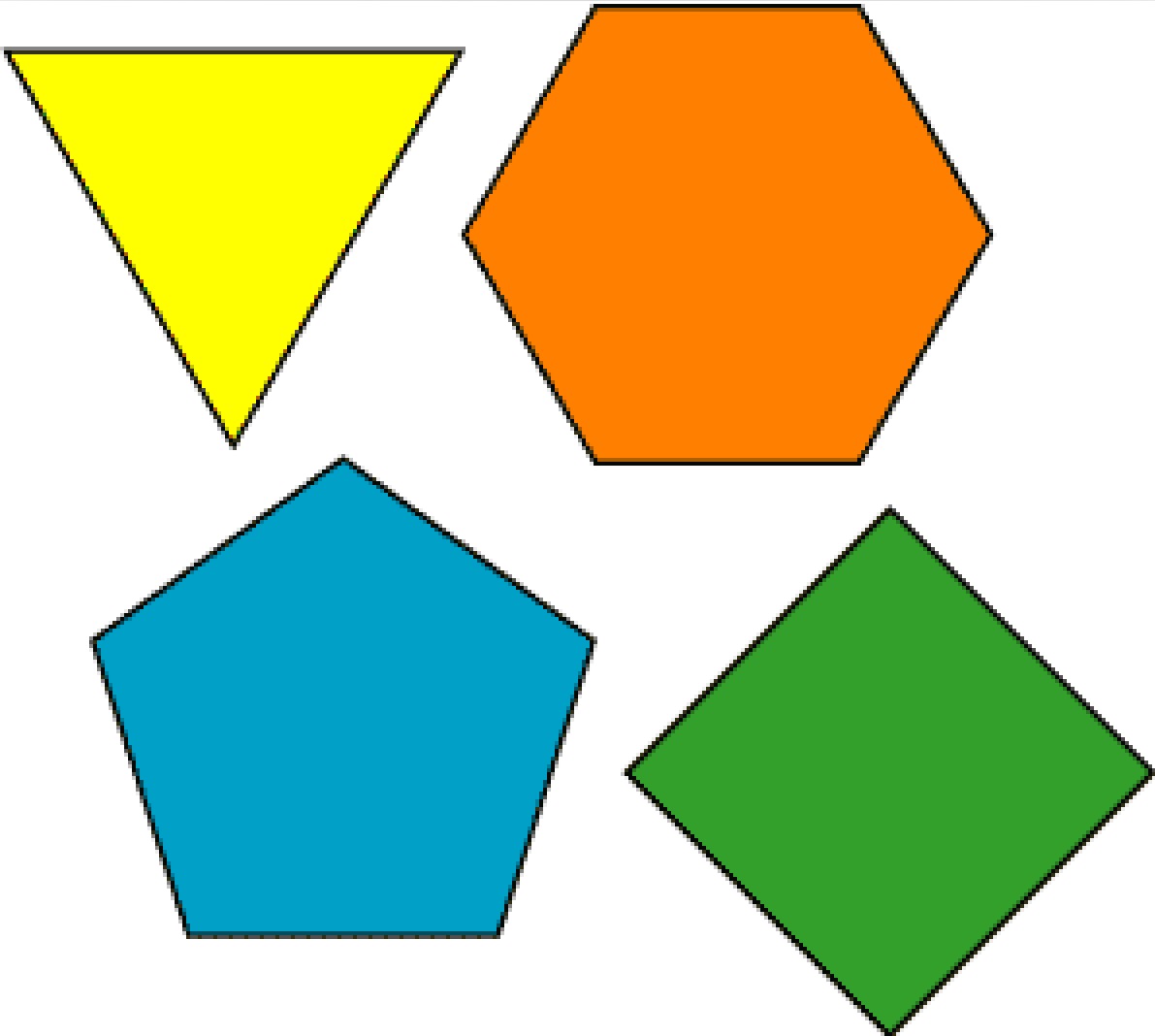 Изображение многоугольников разных видов и размеров